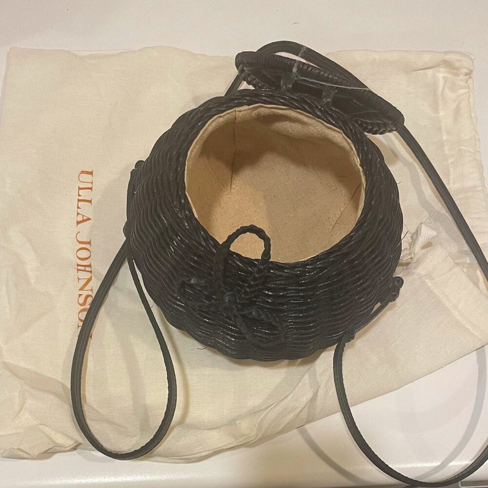 Ulla Johnson Pomme rattan crossbody bag in black